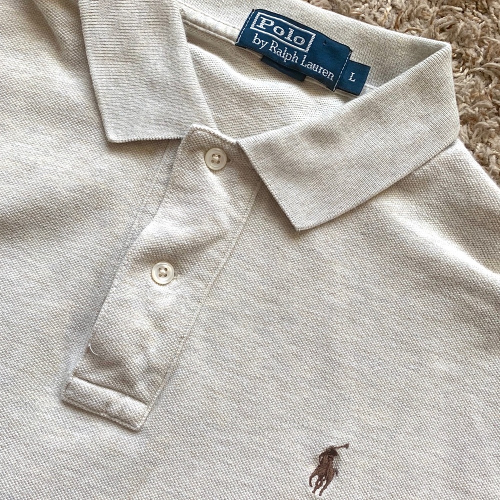 Beige long sleeve Ralph Lauren polo!
